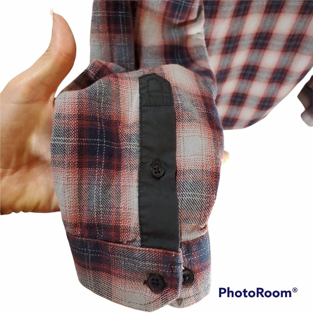 Comune | Red Plaid Button Down Shirt | Size Medium - Picture 5 of 7